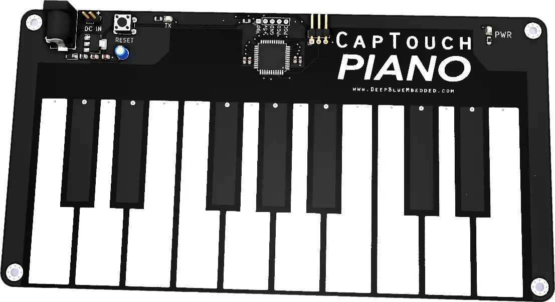 Capacitive Touch Piano PCB PNG