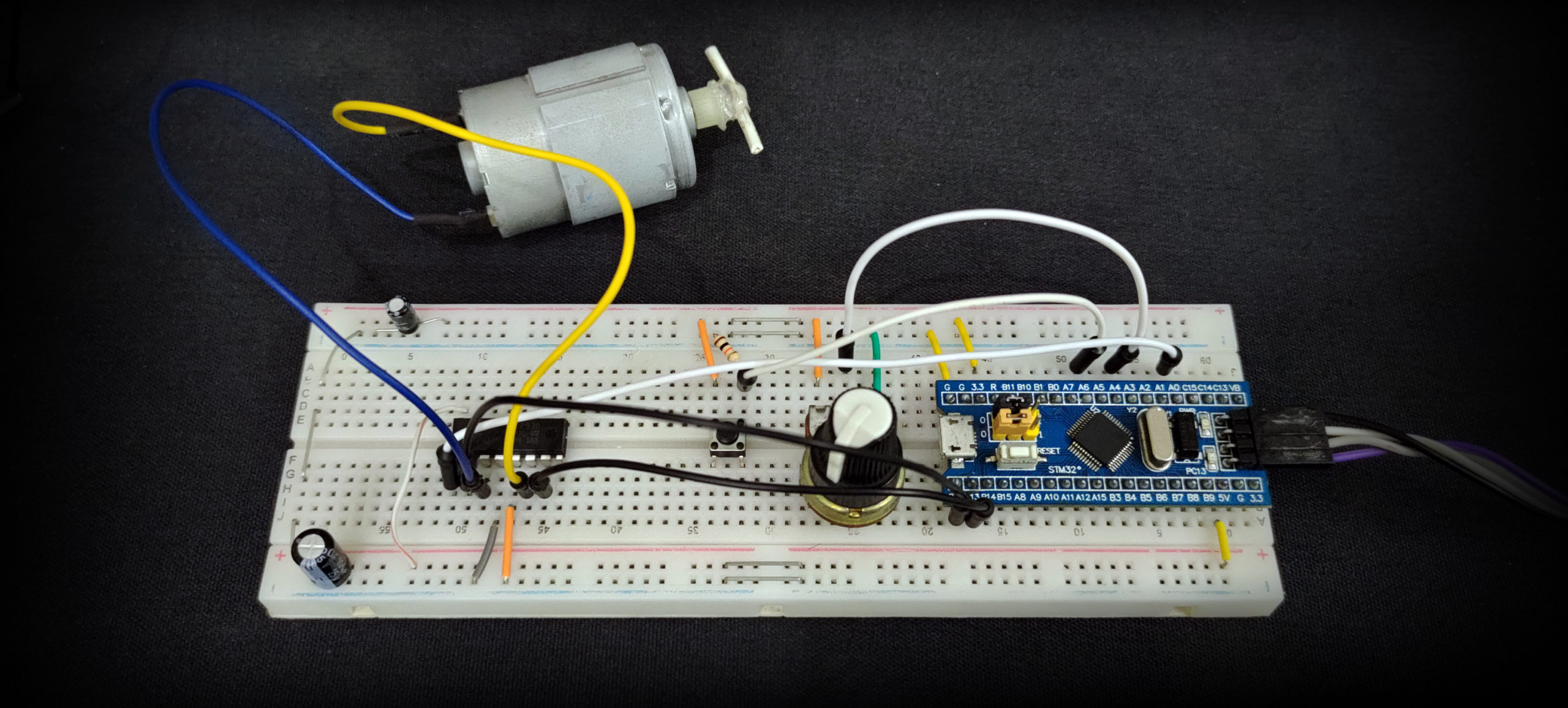 STM32 DC Motor Speed Control With L293D Example Wiring