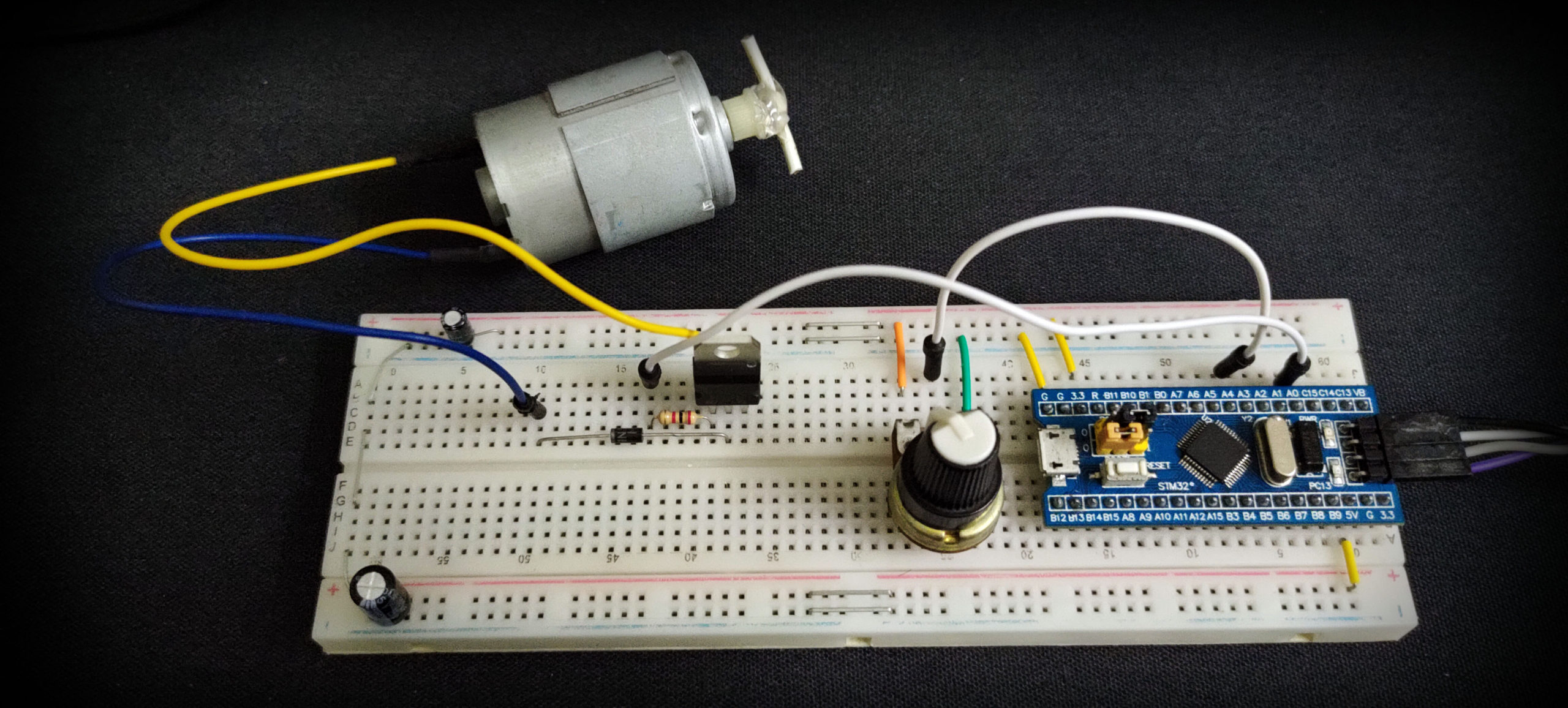 STM32 DC Motor Speed Control With Tip122 Example