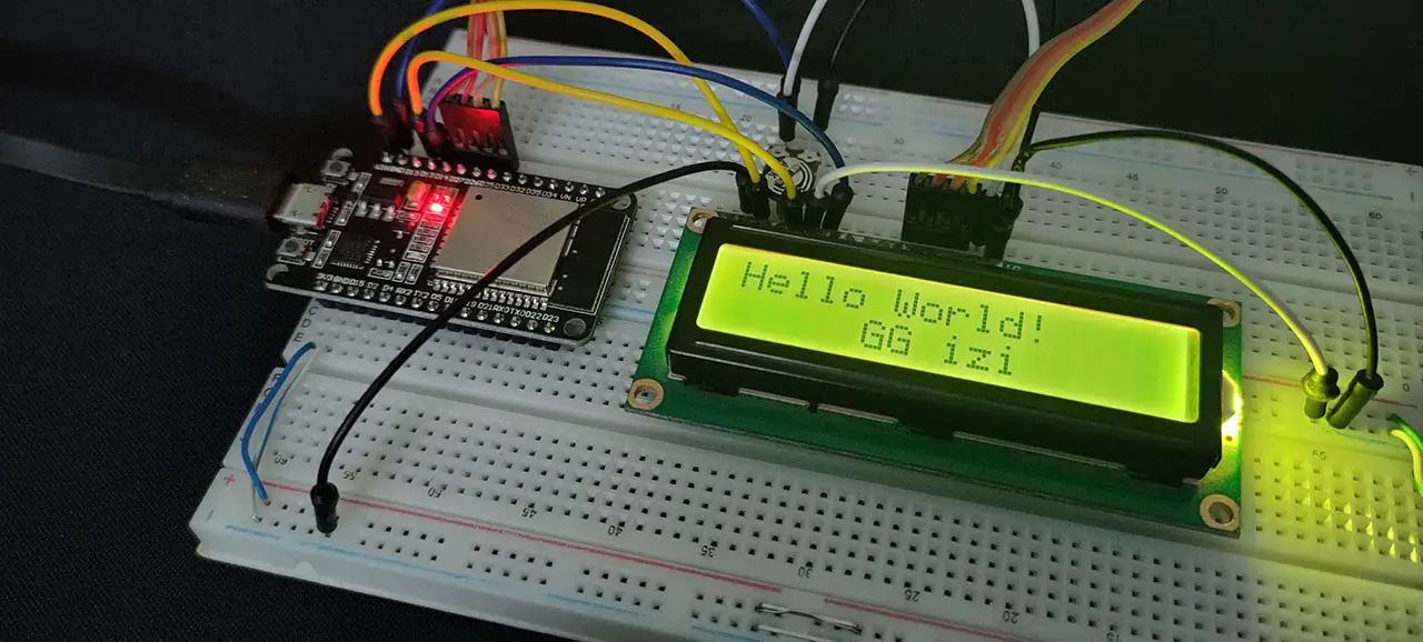 ESP32 LCD 16x2 Display Without I2C LAB14