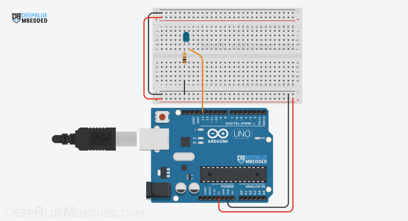 Arduino-LED-Blinking-Project-Wiring