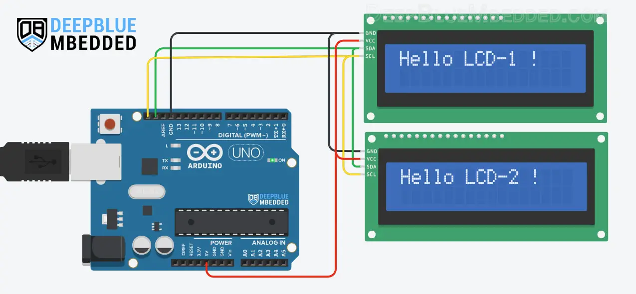 Arduino-Multiple-I2C-LCD-Displays-Example